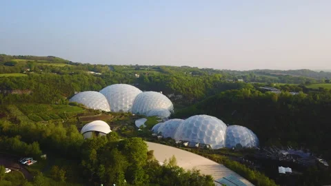 Aerial View Of The Eden Project Stock Footage 221877229
