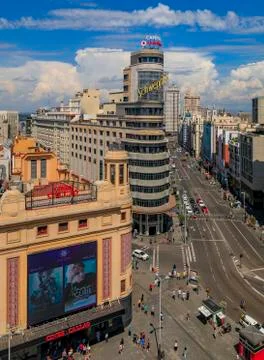 Aerial view of the Edificio Carrion or Capitol building with Schweppes advert Stock Photos