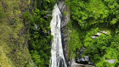 Aerial view of Efrata Falls. Sumatra, Indonesia. Stock Footage 241568741
