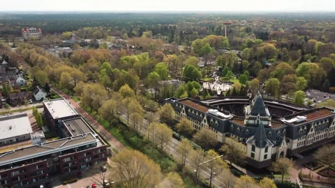 Aerial View of Efteling Themepark Resort in Kaatsheuvel, Netherlands Video stock 257945255
