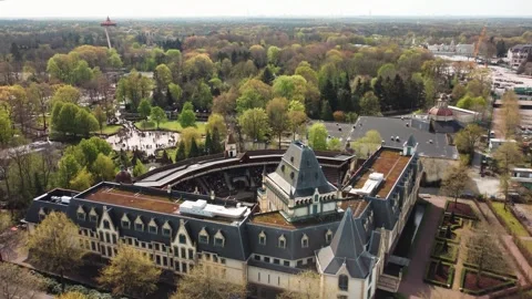 Aerial View of Efteling Themepark Resort in Kaatsheuvel, Netherlands Video stock 265512207