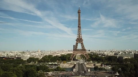 Aerial View Eifel tower, Paris. Stock Footage 92165356
