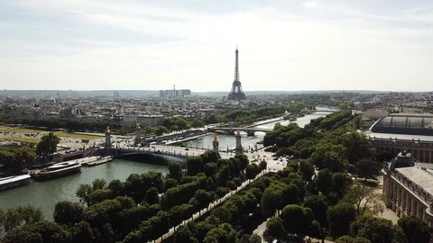 Aerial View Eifel tower, Paris. Stock Footage 92165660