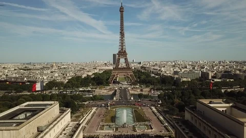 Aerial View Eifel tower, Paris. Stock Footage 92165919