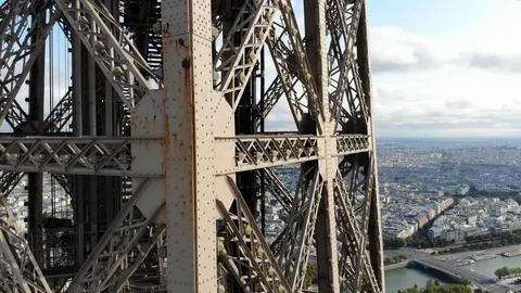Aerial View of Eiffel Tower Attraction, Paris tower landscape. eiffel shot by Stock Footage