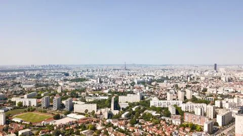 Aerial view of Eiffel tower from Châtillon/Paris city Fotos Stock