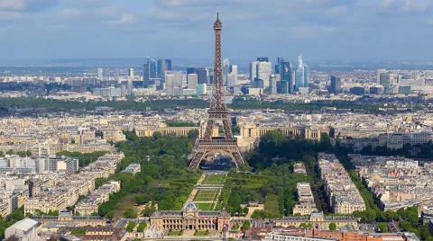 Aerial view of the eiffel tower Stock-Footage 59609284