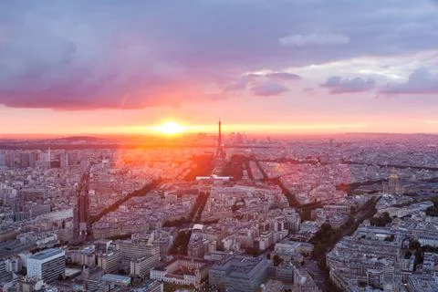 Aerial view of Eiffel Tower - La tour Eiffel in Paris France Foto stock