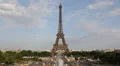 Aerial View Eiffel Tower Landmark Paris Champ de Mars Romantic Capital Sunny Day HD Footage