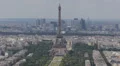 Aerial View Eiffel Tower Monument Houses Homes Buildings Roofs Architecture City HD Footage