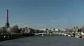 Aerial View of Eiffel Tower in Paris, Alexander Bridge, Seine River, Boat Tour HD Footage