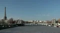 Aerial View of Eiffel Tower in Paris, Alexander Bridge, Seine River, Boat Tour HD Footage