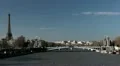 Aerial View of Eiffel Tower in Paris, Alexander Bridge, Seine River, Boat Tour HD Footage