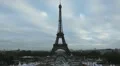 Aerial View of Eiffel Tower in Paris, Montparnasse Tower, Champ de Mars HD Footage