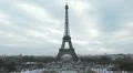 Aerial View of Eiffel Tower in Paris, Montparnasse Tower, Champ de Mars HD Footage