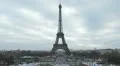 Aerial View of Eiffel Tower in Paris, Montparnasse Tower, Champ de Mars HD Footage