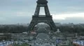 Aerial View of Eiffel Tower in Paris, Montparnasse Tower, Champ de Mars HD Footage