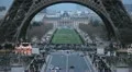 Aerial View of Eiffel Tower in Paris, Montparnasse Tower, time lapse HD Footage