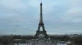Aerial View of Eiffel Tower in Paris, Montparnasse Tower, time lapse HD Footage