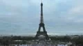 Aerial View of Eiffel Tower in Paris, Montparnasse Tower, Champ de Mars HD Footage