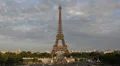 Aerial View Eiffel Tower Paris Skyline City Overlook Busy Business Commuters day HD Footage