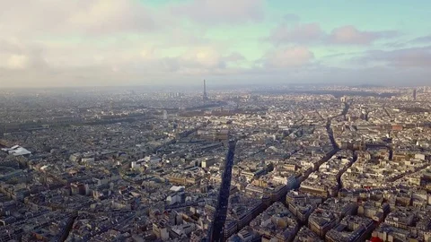 Aerial view of eiffel tower in paris 스톡 동영상 85360107