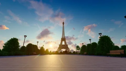 Aerial view of the Eiffel Tower in Paris Stock-Footage 336381149