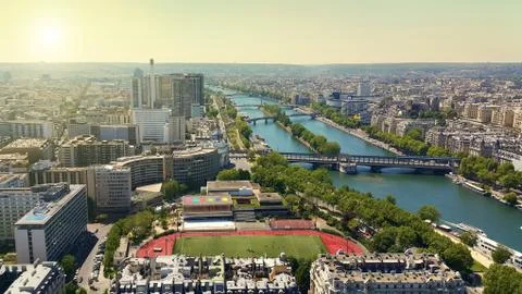 Aerial view from Eiffel Tower on Paris Foto stock