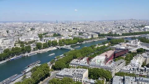 Aerial view from Eiffel Tower on Paris Stock Photos
