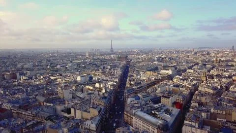 Aerial view of eiffel tower in paris Stock Photos