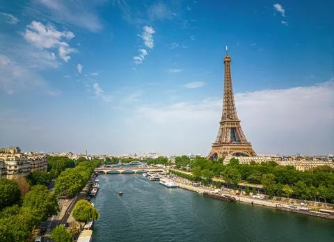 Aerial view of the Eiffel Tower in Paris, France Stock Photos