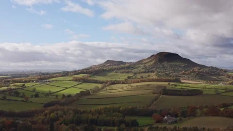 Aerial view of Eildon Hills landscape, United Kingdom. 스톡 동영상 327664515