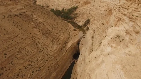 Aerial view of Ein Avdat Canyon. Negev. Israel. DJI-0207-04 Video stock 123651298