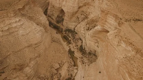 Aerial view of Ein Avdat canyon and Negev Desert. Israel. DJI-0208-04 Video stock 123655720