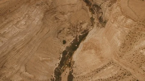 Aerial view of Ein Avdat canyon and Negev Desert. Israel. DJI-0208-03 Video stock 123655721