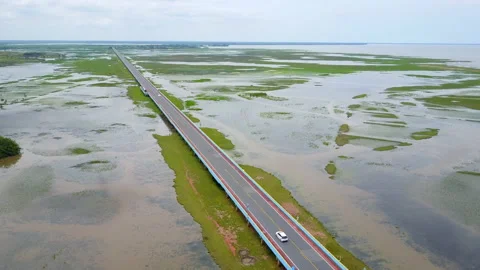 Aerial view of Ekachai Bridge in Phatthalung province, Thailand 스톡 동영상 168564705