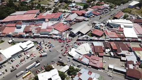 Aerial view El Paso, border crossing, frontier between south and North Stock Footage 98895710