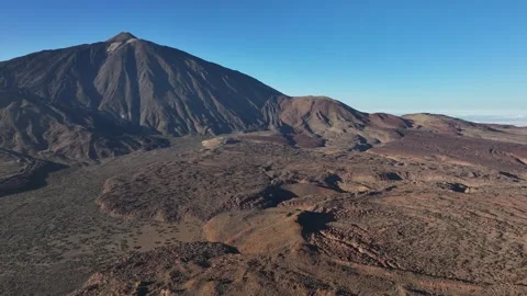 Aerial view of El Teide volcano, El Teide National Park, Tenerife, Canary Video stock 301718295