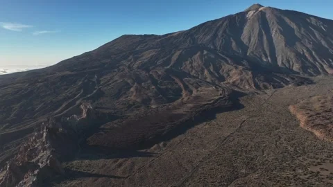 Aerial view of El Teide volcano, El Teide National Park, Tenerife, Canary Stock Footage 301718427