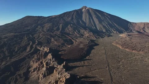 Aerial view of El Teide volcano, El Teide National Park, Tenerife, Canary Stock Footage 301718439