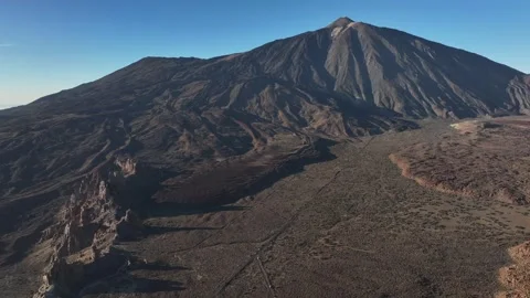 Aerial view of El Teide volcano, El Teide National Park, Tenerife, Canary Stock Footage 301718474