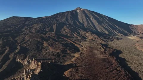 Aerial view of El Teide volcano, El Teide National Park, Tenerife, Canary Stock Footage 301718524