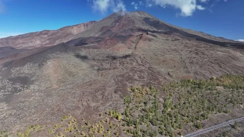 Aerial view of El Teide volcano, El Teide National Park, Tenerife, Canary Stock Footage 301718939