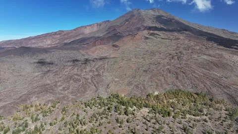 Aerial view of El Teide volcano, El Teide National Park, Tenerife, Canary Stock Footage 301718957
