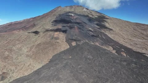 Aerial view of El Teide volcano, El Teide National Park, Tenerife, Canary Stock Footage 301719404