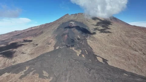 Aerial view of El Teide volcano, El Teide National Park, Tenerife, Canary Stock Footage 301719556