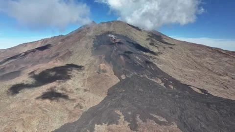Aerial view of El Teide volcano, El Teide National Park, Tenerife, Canary Stock Footage 301719640