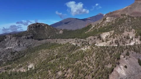 Aerial view of El Teide volcano, El Teide National Park, Tenerife, Canary Stock Footage 301719721