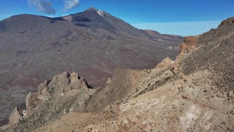 Aerial view of El Teide volcano, El Teide National Park, Tenerife, Canary Stock Footage 301720557
