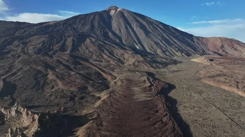 Aerial view of El Teide volcano, El Teide National Park, Tenerife, Canary Stock Footage 301723601